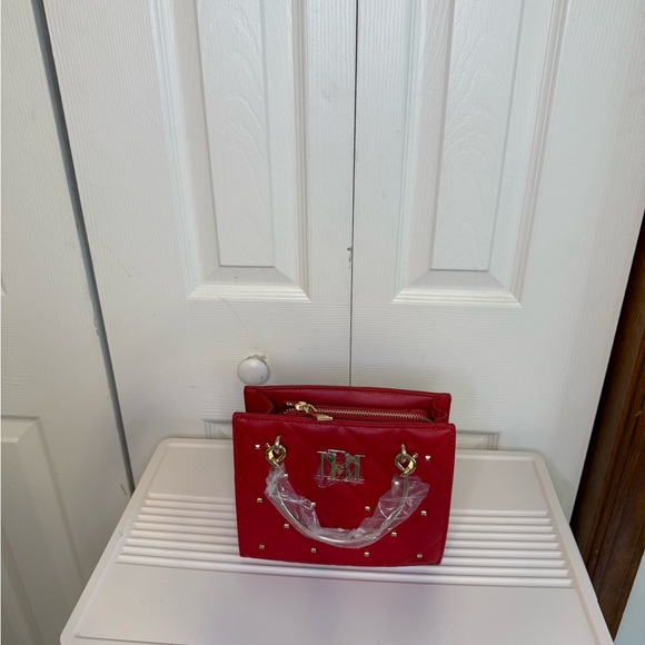 Badgley Mischka Red Mini Bag with Gold Accents - Picture 1 of 5